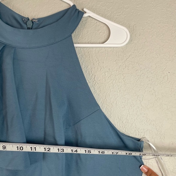 Lulus Margaux One shoulder maxi dress in slate NEW - Picture 15 of 16